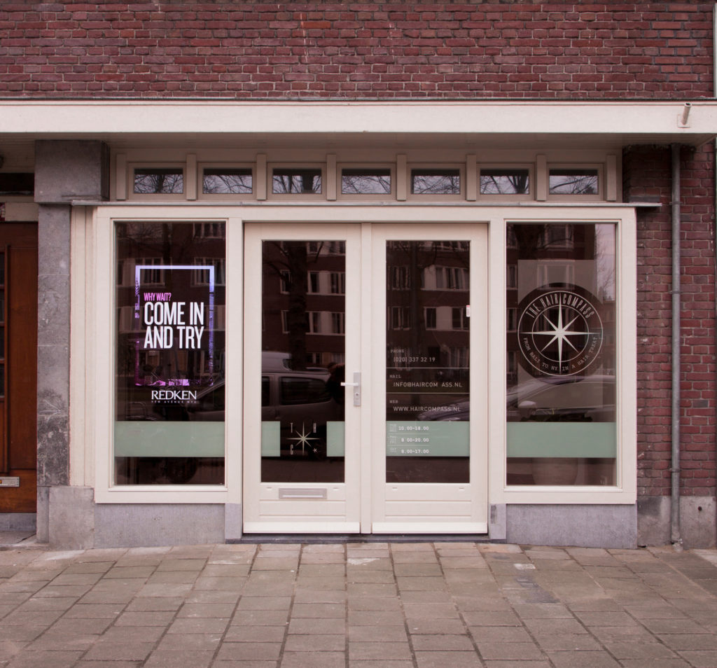 Voorgevel Kapper churchill-laan rivierenbuurt Amsterdam.